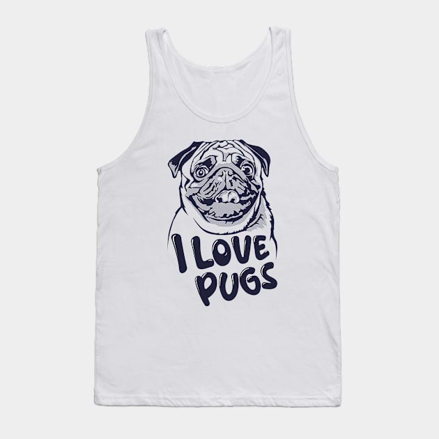 I Love Pugs Tank Top by art object